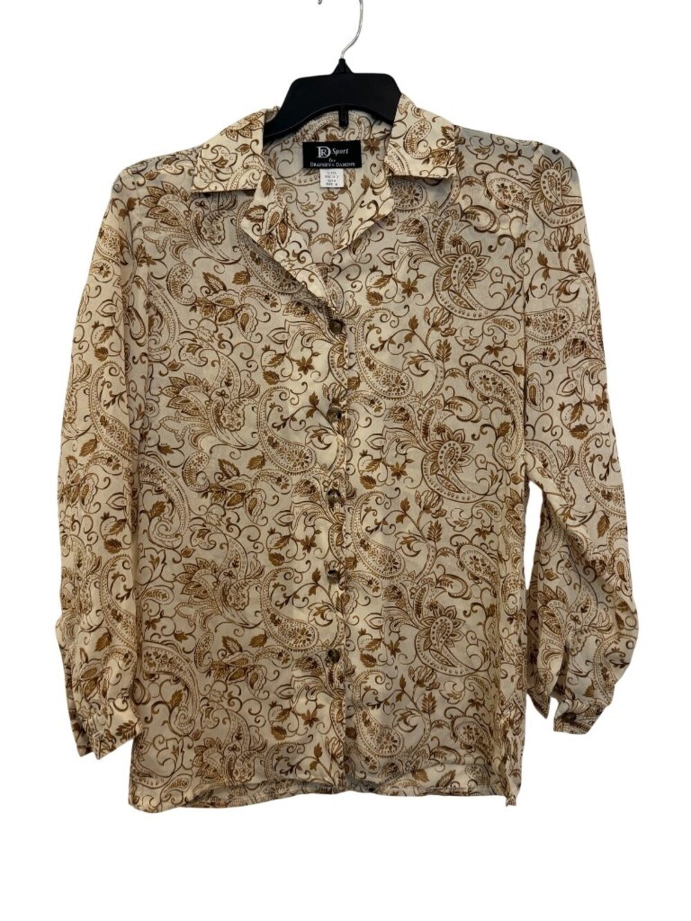 vintage Drapers & Damons R Sport Womens Button-Up Paisley Shirt Size 10